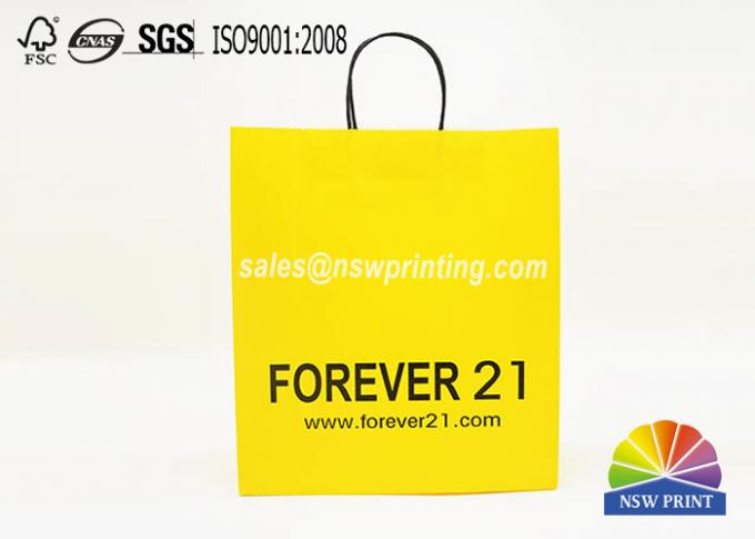 Varnishing White Craft Custom Paper Shopping Bags With Pantone Color Printing 0