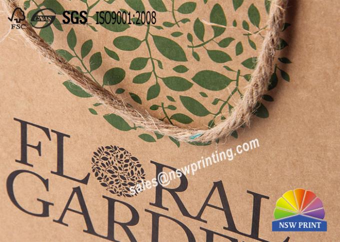 CMYK Printing Brown Kraft Paper Bags Food Packaging Bag With Ribbon Handle 1