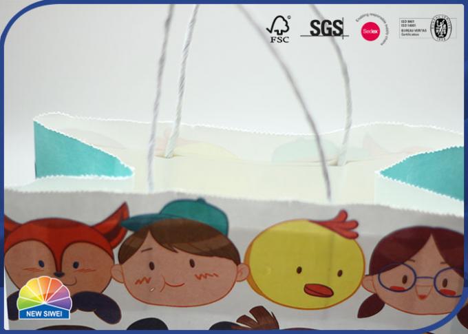 FSC White Kraft Paper Shopping Packaging Gift Bag UV Printing 0