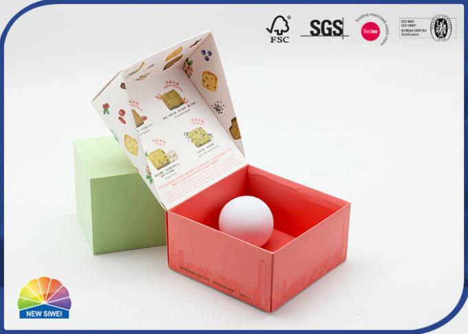 4C Print 350Gsm Folding Carton Box Cookies Hinged Lid Food Box 0