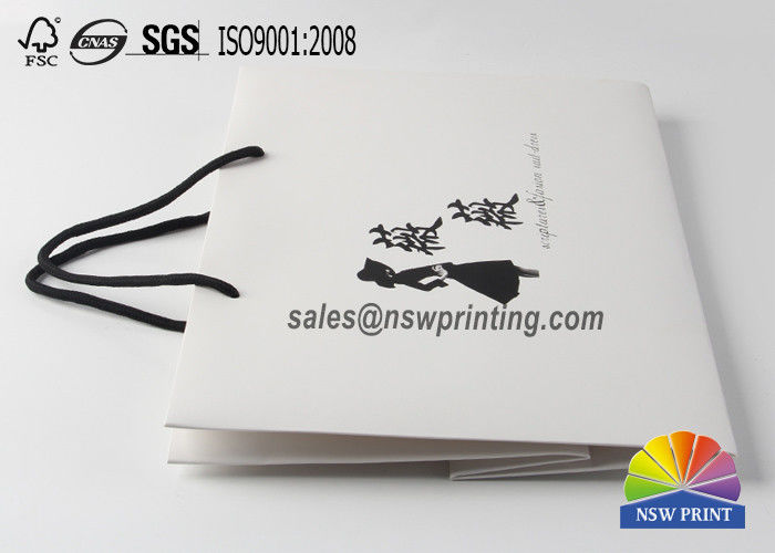 210GSM White Cardboard Custom Paper Shopping Bags For Cloth