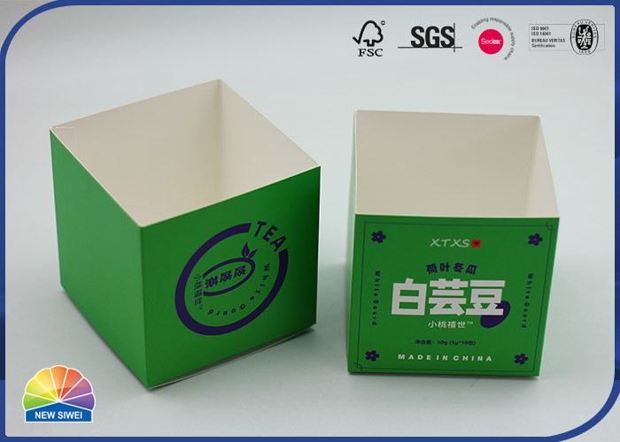 Custom Shape Folding Carton Box For Tea Bag Paper Packaging 350gsm Coated Paper