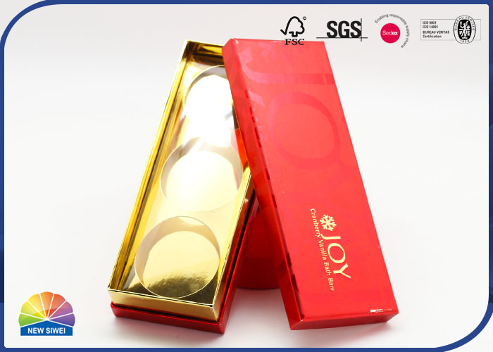 Spot UV 4C Printed Present Gift Box With Gold Stamping Paper Insert