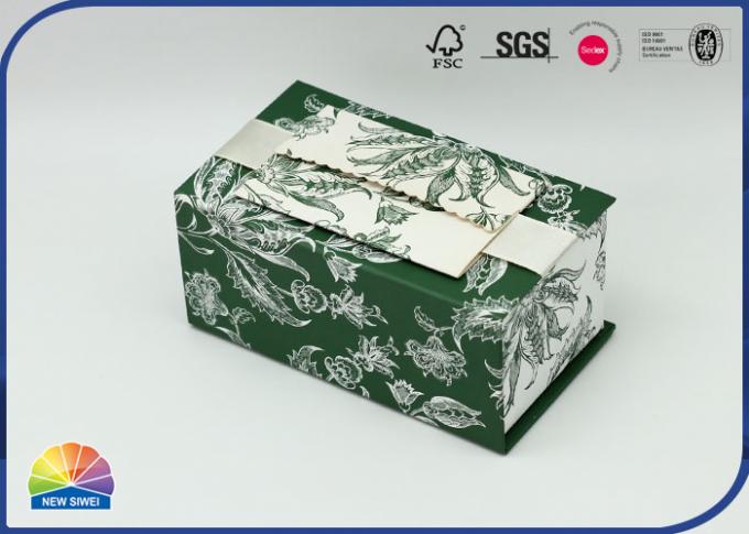 Hinged Lid Flip Top Cover Floral Design Paper Gift Box For Friend 0