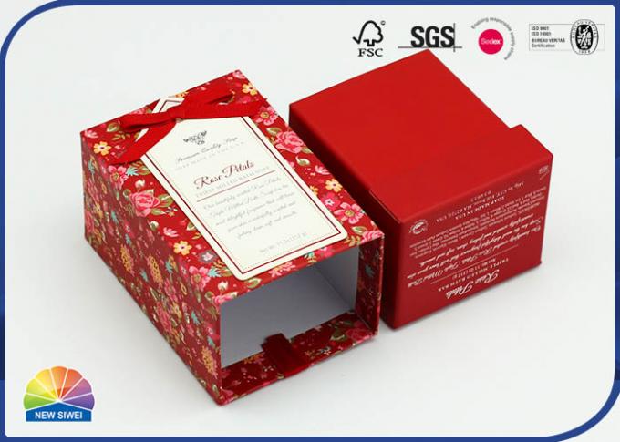 4c Print Matte Lamination Paper Jewelry Boxes With Ribbon Bowknot 0