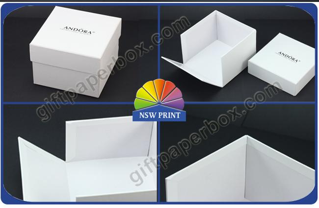 Logo Print Cardboard Paper Jewelry Gift Boxes Large White Gift Box 0