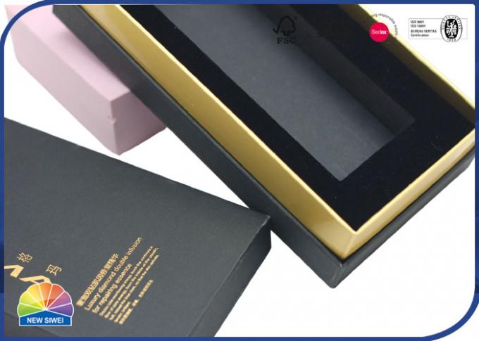 Luxury Matte Rigid Shoulder Box Flocking EVA Tray For Skin Care Products 0