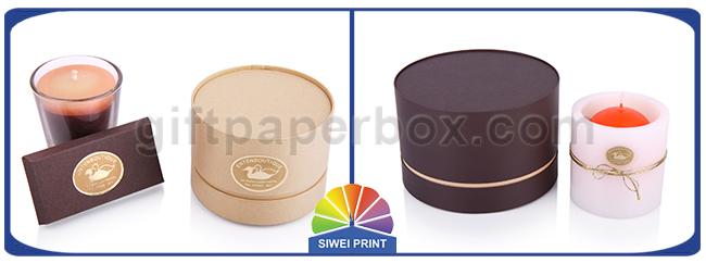 Candle 4C Printing Kraft Paper Round Cylinder Box Matte Laminate 0
