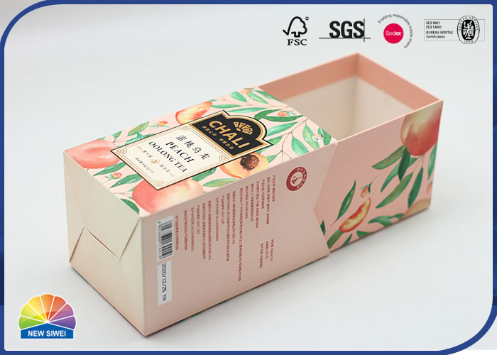 250gsm Solid Bleached Sulphate Folding Carton Box Gold Stamping For Tea Packing
