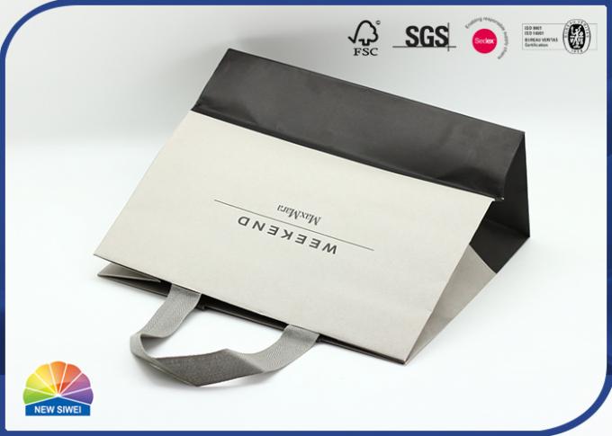 Silk Handle 200gsm Natural Paperboard Shopping Bag Customized Logo 0
