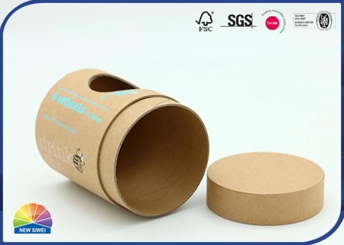 Uv 4c Print 120gsm Brown Kraft Tube Packaging Matte Varnishing 0