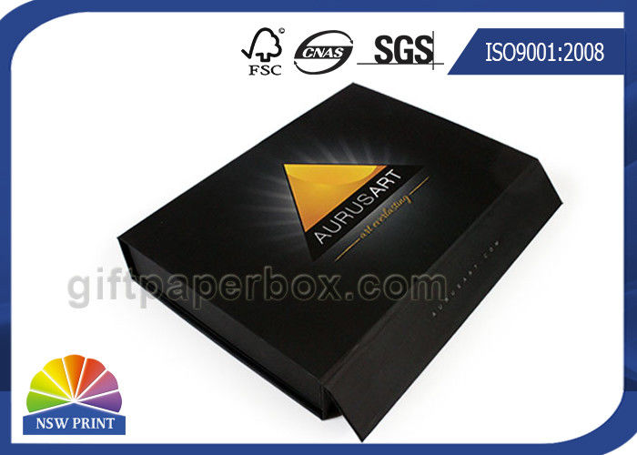 Matte Black Hinged Lid Gift Box Paper Packaging Box Customized Glossy