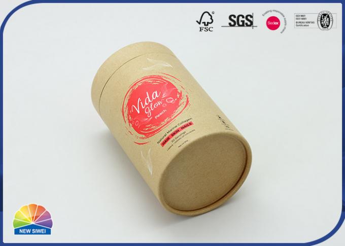 Reusable Red Inside Paper Packaging Tube For Skincare Collagen 0