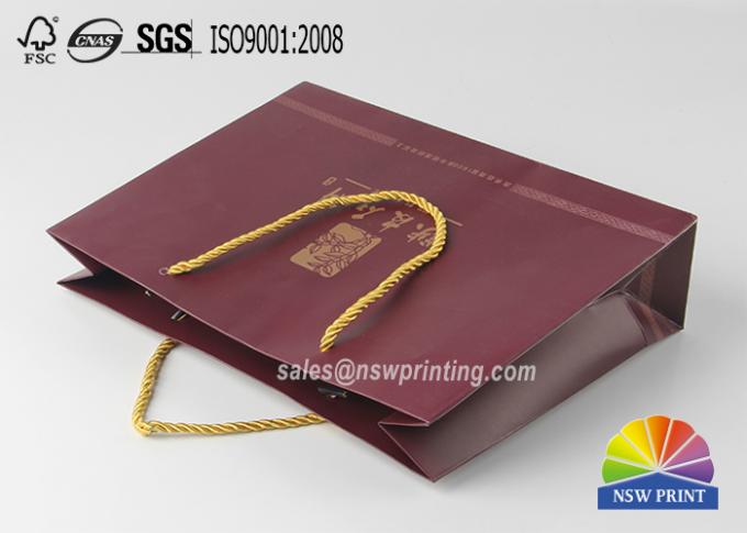 Delicate Pantone Color Cotton Handle Silver Stamping Paper Bag 0