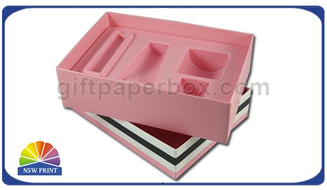 Foil Logo Printed Pink Gift Box Hard Paper Box For Packing Cosmetics 0
