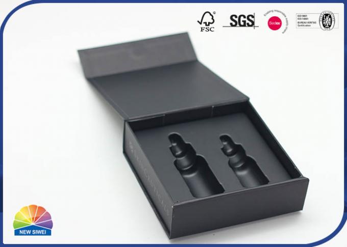 Matt Lamination Magnetic Closure Customzied Logo Szie Black Foldable Gift Box With Plastic Foil 0