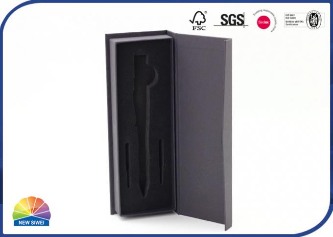 Magnetic Black Rectangle Hinged Lid Gift Box For Pen Packaging 0