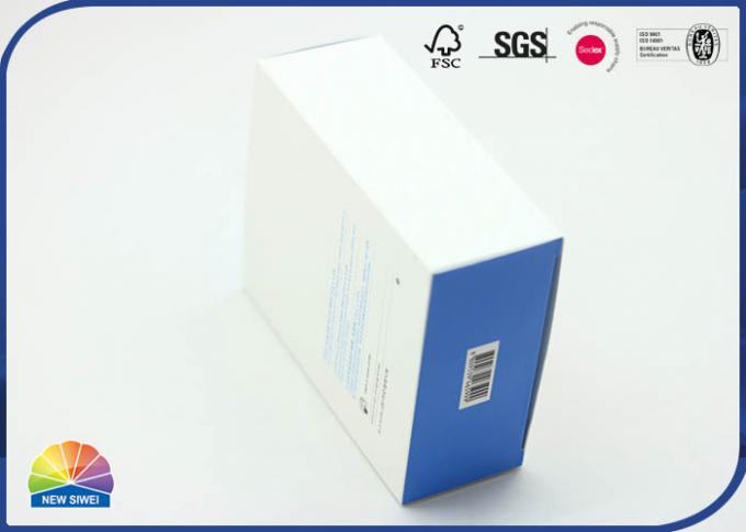 Blue Eco Friendly Coated Paper Fold Cosmetics Box For Lipstick Matte Lamination 0