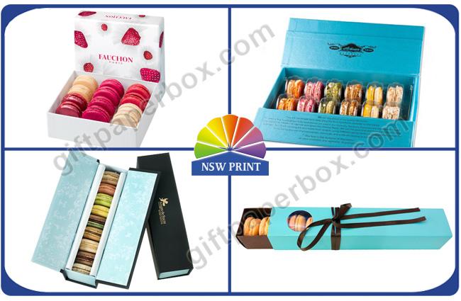 Eco-friendy Cardboard Gift Box for Macarons / Fancy Paper Dessert Gift Packaging Boxes 0
