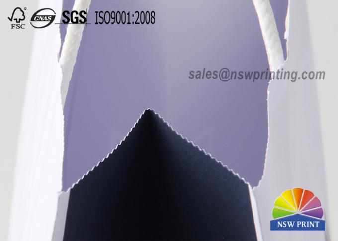 4 Color Printing Custom White Kraft Paper Bags For Garments , Paper Shopping Bags 0