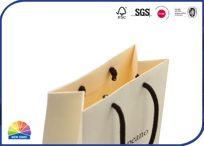 Recyclable Cotton Handle Kraft Paper Bags For Perfume Packaging Soft Touch Thickness