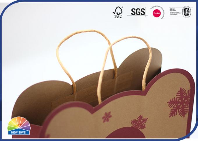 Recycle Kraft Paper Bags Twisted Handles For Christmas Gift 0