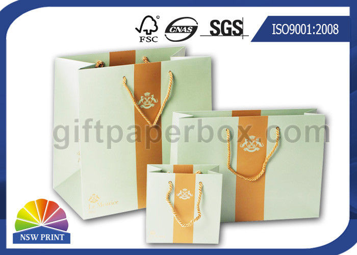 Glossy Black Printed Paper Bags With PP Rope Handle , OEM / ODM Wrapping Bag