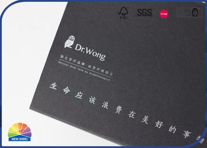 350gsm Black Kraft Foil Stamping Paper Drawer Box With EVA Foam 0