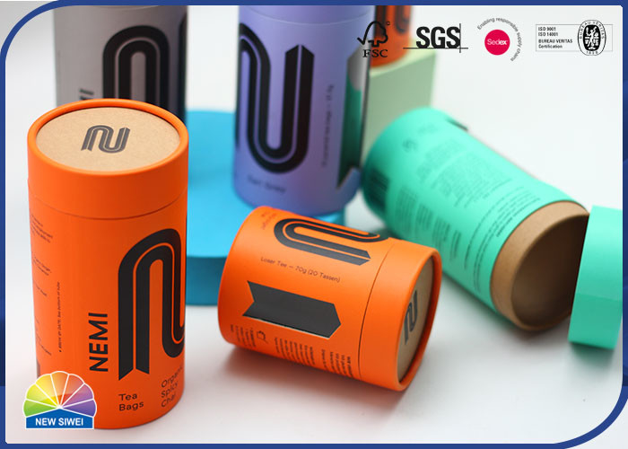 Perfume Paper Packaging Tube Custom Logo Cylinder With Plastic Window