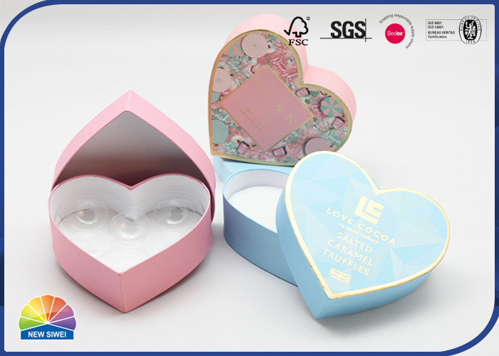 Heart Shaped Paper Handmade Gift Box Valentine&#039;S Day Chocolate 1200gsm CCNB