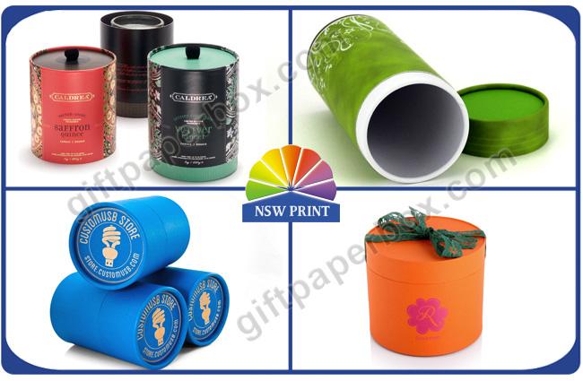 Logo Printed Paper Tube Packaging Box / Tea Paper Packing Can with Art Paper or Fancy Paper 0