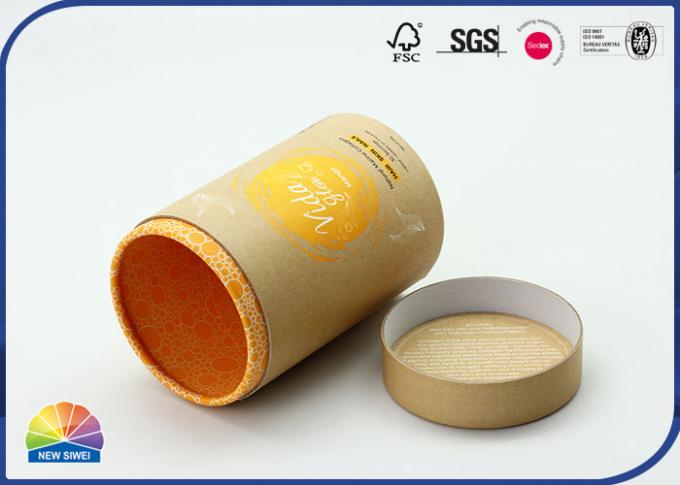 Matte Lamination Recyclable Kraft Cylinder Container Pack Tea 0