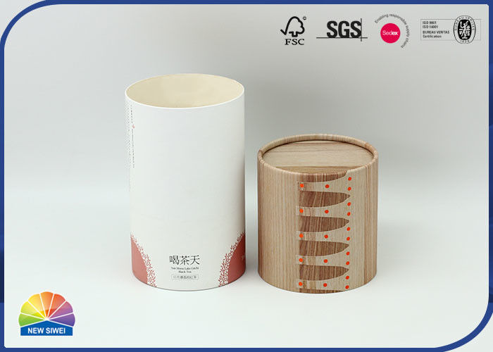 Telescoping 157gsm Coated Paper Tube Packaging Custom Gold Logo