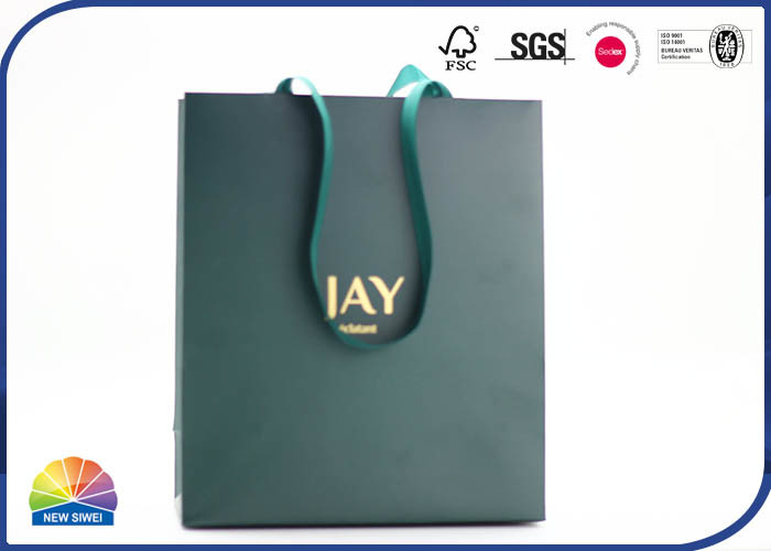 Ribbon Handle 4C Printed Paper Gift Bag For Luxury Present