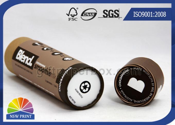 CMYK Printing Round Kraft Paper Packaging Tube For Cosmetics / Skincare Products 0