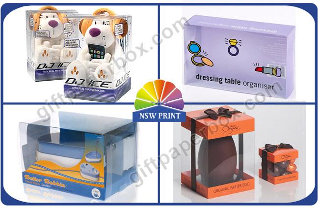 Logo Printed Clear PET Box With Plastic Window , Clear Plastic Box UV Coating 0