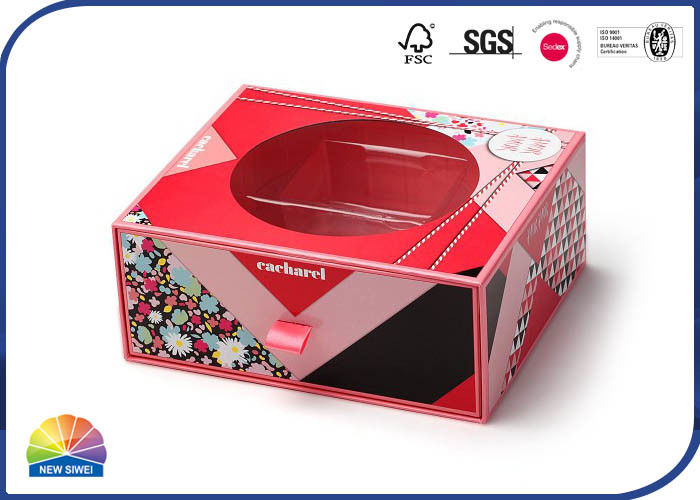 Clear Window Perfume Rigid Offset Printing Drawer Paper Box