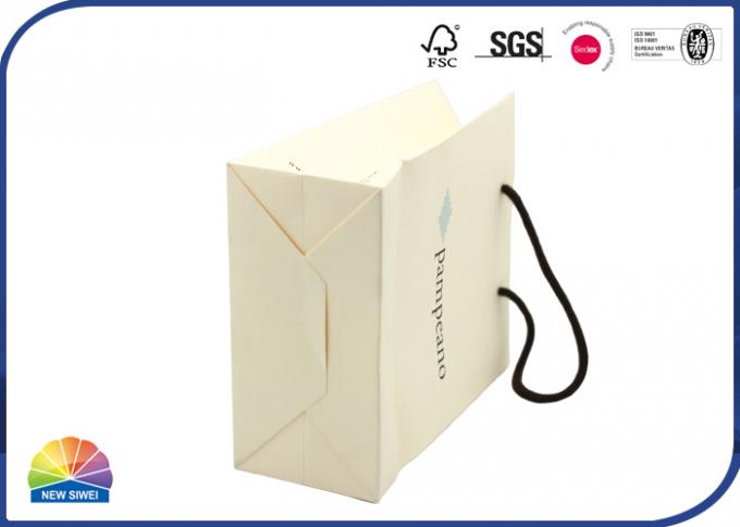 Recyclable Cotton Handle Kraft Paper Bags For Perfume Packaging Soft Touch Thickness 0