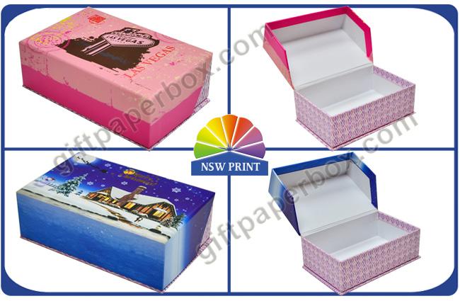Custom Clamshell Cardboard Hinged Lid Gift Box Printed Rigid Packaging Box 0