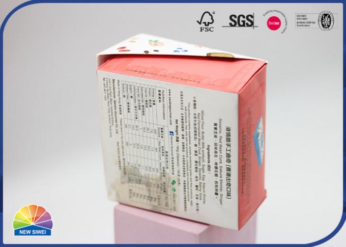 Pink Cookies Packing Folding Carton Box With UV Logo Thermophilic Retailer Shopping 0