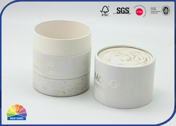 Candle Packaging White Cardboard Cylinder Tubes Hot Stamping 0