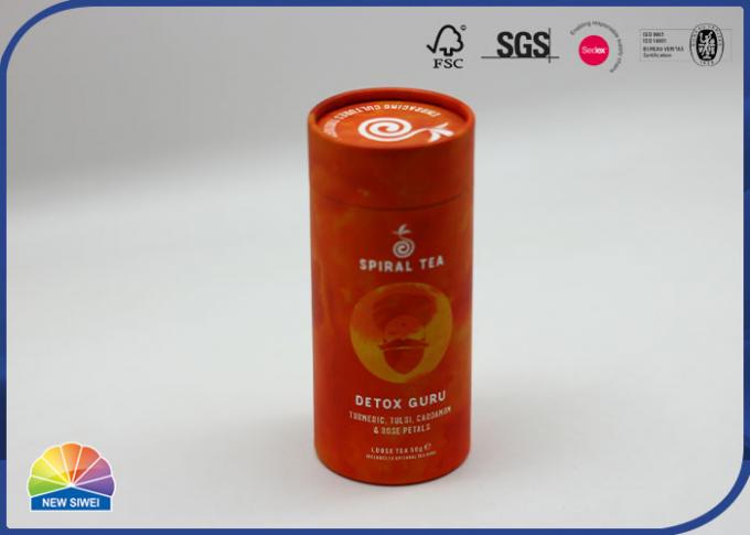 Orange Special Paper Packaging Tube With Embossing God Hot Stamping Printing 0