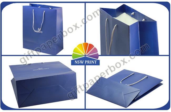 Folding Silver Foil Stamping Custom Retail Shopping Bags for Store / Shopping Mall 0