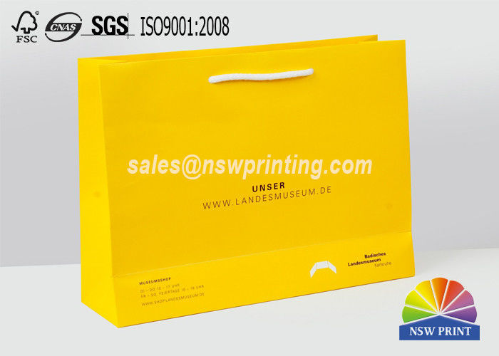 Cotton Handle Custom Printed Paper Bags CMYK Full Colors Design