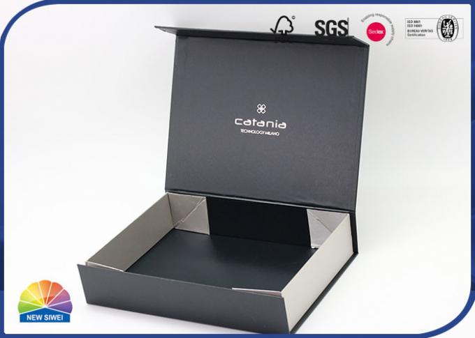 Silver Foil Hot Stamping Paper Foldable Box With Magnetic Closure 0