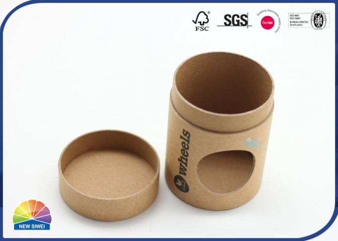 Solid Food Paper Packaging Tube With Lids Windowing Matte Varnishing 0