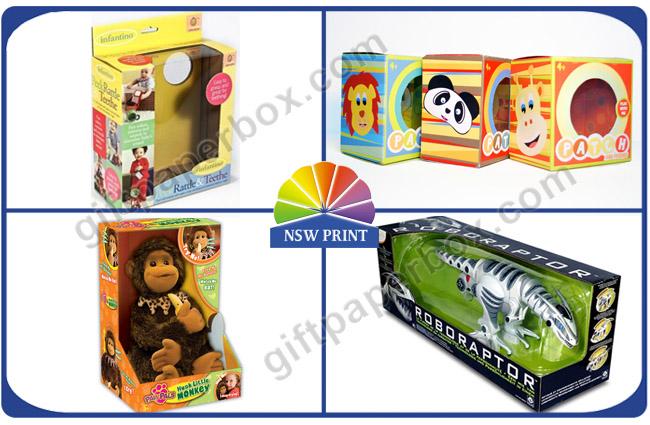 Custom Kids Toys / Dolls Counter Display Box With Clear Windows , Paper Gift Boxes 0