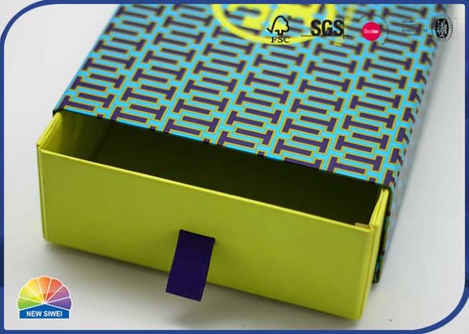 1200gsm Cardboard Printed Slide Drawer Box Package Ribbon Handle 0