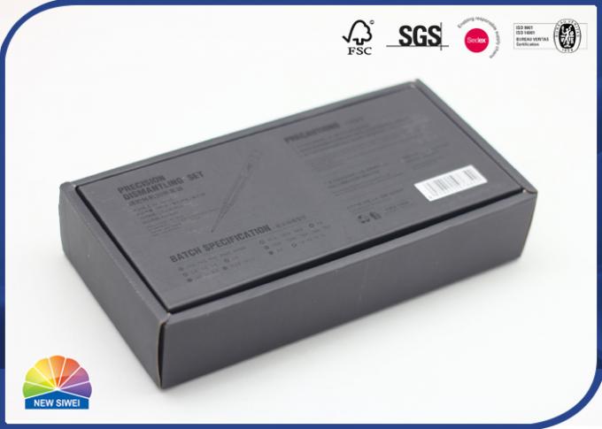 Matte Black Corrugated Packaging Box Enviromental Friendly Boxes For 3C Accessories Packing 0