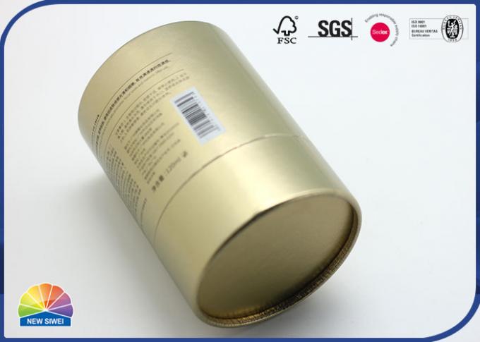 Matte Lamination Paper Packaging Tube Gold Hotstamping For Luxury Product 0